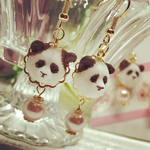 パンダピンクパールピアス
