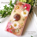【完成品】iPhone6/6s用♥️ガーベラ♥️手帳型押し花ケース