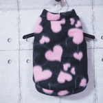 ☆完成品☆Ｍサイズ フリースタンクトップ【ハートブラック】  犬服 ドッグウェア 小型犬 あったか 秋冬 