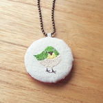 メジロの刺繍キーホルダー【SALE】