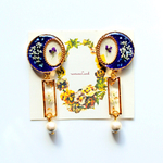 circle in circle＊navy ❁ pierce or earring