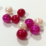 (100個) 合成グラスパールビーズ (GP053-8mm ピンクミックス)