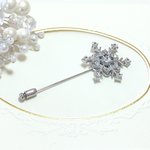 【再販】雪の結晶のピンブローチ・ハットピン －Silver－