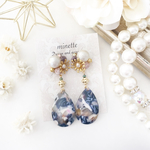 セルロイドチャーム♡Swarovskiビジュー  マーブルブルー