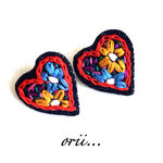 バックキャッチパール花柄刺繍《ピアス》