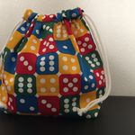 入園入学☆カラフルサイコロ柄巾着☆お弁当袋