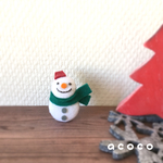 【再販】スノーマンのくるみボタンヘアクリップ