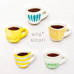 コーヒーカップのラッピングタグ