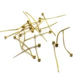 (200本) 丸ピン 30mmx0.5mm 丸2mm - ゴールド
