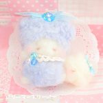 ふわふわひつじと甘えん坊なお星さまストラップ(紫ひつじ)