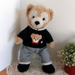 ダッフィー　羊毛茶クマ付黒パーカーセット　