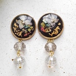 ヴィンテージ感*押し花イヤリング　レジン
