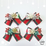 ☆送料無料☆ クリスマス リボン 雪の結晶 ４個セット 犬 わんちゃん