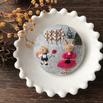 （大）刺繍ブローチ クリスマスパーティー