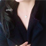 Reversible Zirconia Clover Gold Charm Necklace
