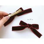 [再販] ベロアリボンバレッタ(burgundy)