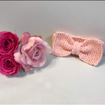 薄ピンク☆リボンニットヘアバンド