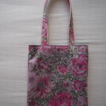 『ｄ様　オーダー品』ぺったんこバッグ*リバティ*Rose Xanthe*ピンクパープル*32×28㎝