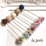 <送料無料>全色入荷！アクリルボールとかすみ草ガラスボールのヘアバトン2本set