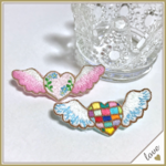 刺繍ブローチ＊エンジェルハート