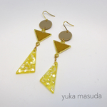 イエロー×イエロー トライアングルピアス