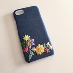 （再販）刺繍の花柄 iPhoneケース No.5
