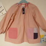 march★長袖・スモック・遊び着★スモークピンク★水玉★110