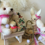 羊毛フェルト  ウサギ  クマのぬいぐるみ  ハンドメイド