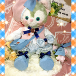 ジェラトーニSサイズ☆水色チェック コスチューム☆ピンク合皮ベスト男の子10点セット