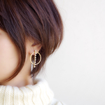 bijou chain & hoop ピアス