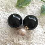 ブラック/ベージュピアス（ツヤあり）☆15㎜/ペア