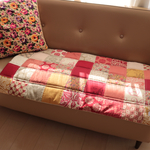 【 prettydog様オーダー品 】 四角つなぎのパッチワークマット　moda 53cm×99cm　kukka222