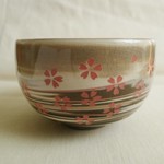 桜の練り込み象嵌抹茶茶碗