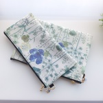 ◇◆Special Price◆◇　LIBERTY　Irma　イルマ　ブルー系　クリアポケットポーチ　Ａ５サイズ　&　中布・内ポケット・カードポケット付きポーチセット