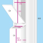 ミリオン様オーダーメイド品　パタパタ扉＆引出し付き1杯付収納棚（奥行41.9cm）　＊全面背板仕様　 木製つまみ２個付属　完成品