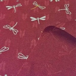 布・生地 シーチング和調　トンボプリント　エンジ系　108cm幅x1ｍカットクロス