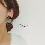 べっ甲×ミンクファーピアス／イヤリング