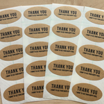 クラフト楕円 サンキューシール【 THANK YOU ① 】