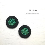 ターコイズたっぷりな刺繍ピアス/イヤリング