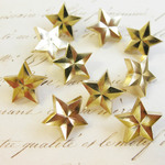 ■再販ラスト■10個入■15mm■ビンテージボタン (ゴールド スター)　 [1304-15] アクセサリーに! 