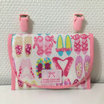 再販♡ラミネート移動ポケット♡ピンクシューズ柄♡ベビーピンクリボンタグ