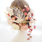 髪飾り　成人式☆結婚式☆卒業式☆ヘッドドレス☆ヘアアクセサリ☆ヘアパーツ　梅・鶴・モクレン・芍薬 