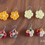 桜　ちりめん　シンプルピアス③