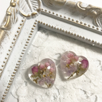 ドライフラワーハートピアス＊イヤリング
