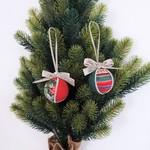 ファブリックボール　クリスマスベルベット(2個組）＜送料込み＞