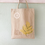 ふわふわミモザの羊毛刺繍トート（小）