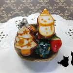 ミニチュアフードのクリスマスサンドイッチ