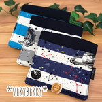 BOXティッシュ携帯ケース*惑星ボーダー×ネイビー