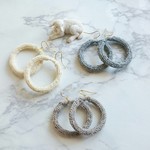 [再販オーダー受付中！]ナチュラルウールニットのフープピアス/イヤリング