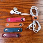 【ノーマル2本セット】オイルタンニン革シンプルイヤホンコードクリップ